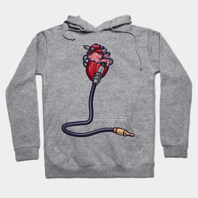 Techno Heart of Man Hoodie by MimimaStore